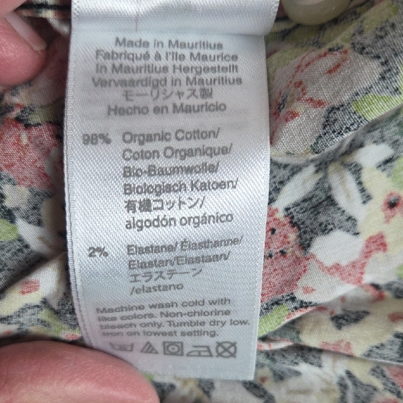 J. Crew Secret Wash Poplin Floral Print Stretch Button Down Shirt Size XL - Picture 11 of 13